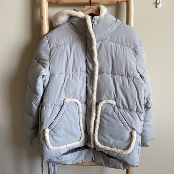 Noize Aberdeen Light Blue Sherpa Puffer 